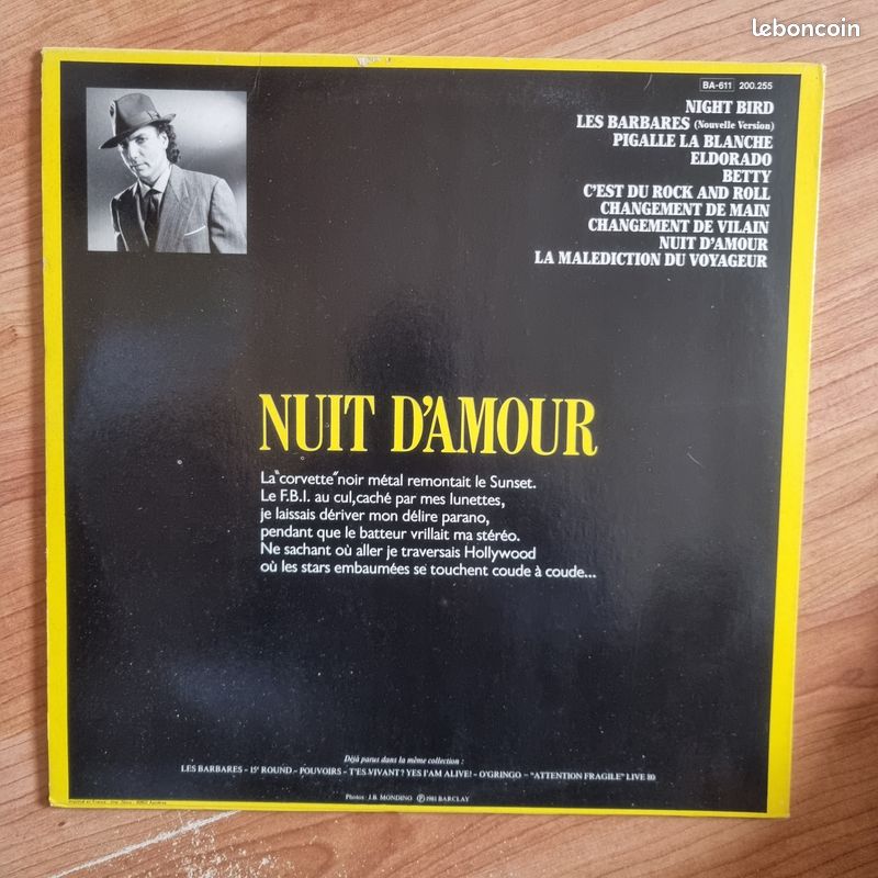 Bernard Lavilliers – Nuit D'amour - vinyle 33T + Maxi (image 2)