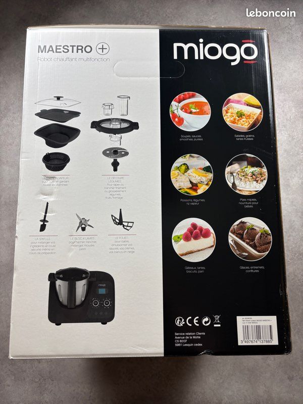 Robot de cuisine Miogo Maestro+ de BOULANGER multifonctions 8 personnes/ kit complet / noir (image 4)