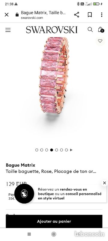 Bague Swarovski rose (image 3)