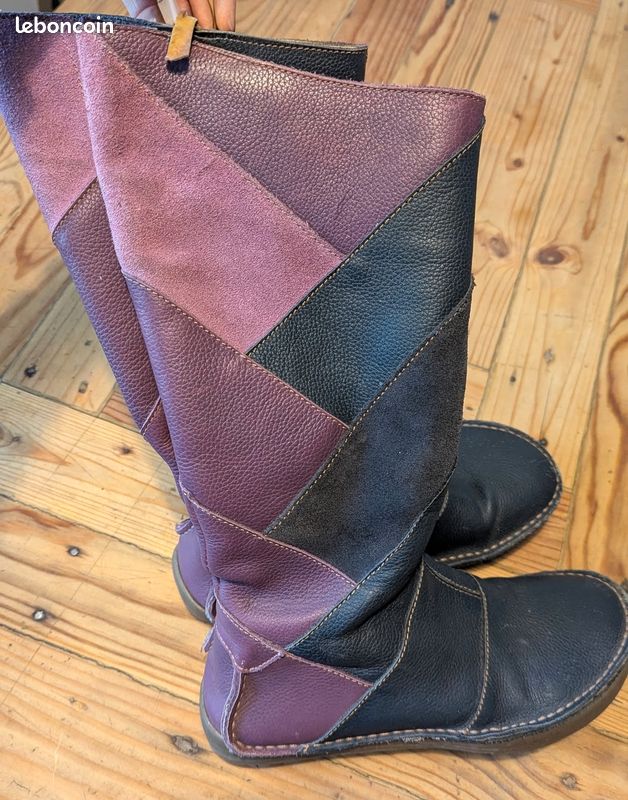 Bottes El Naturalista En Cuir Violet - Taille 39 - Occasion Très Bon état