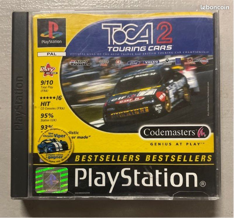 Jeu PS1 TOCA 2 Touring Cars – Version Platinium, Bon état, Envoi Suivi Offert