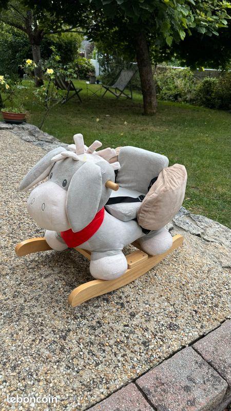 Siège à bascule bébé en bois (âne) (image 1)