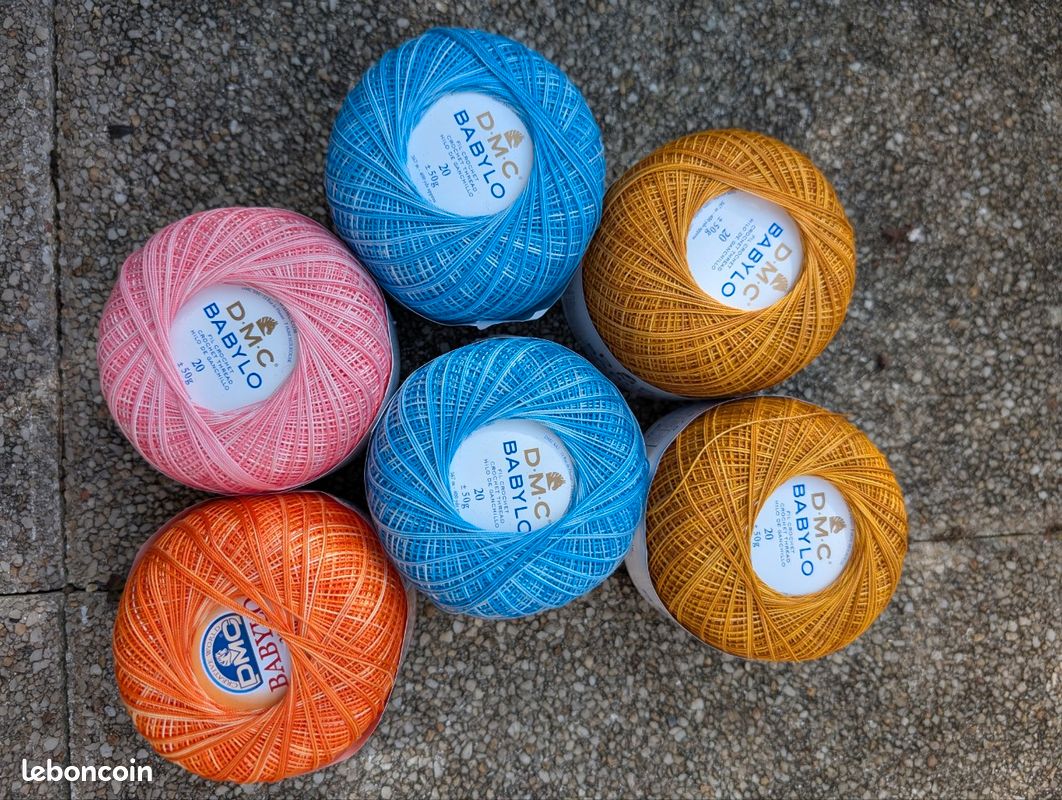 Lot de 6 pelotes couleurs dégradées Babylo DMC taille 20 (image 1)