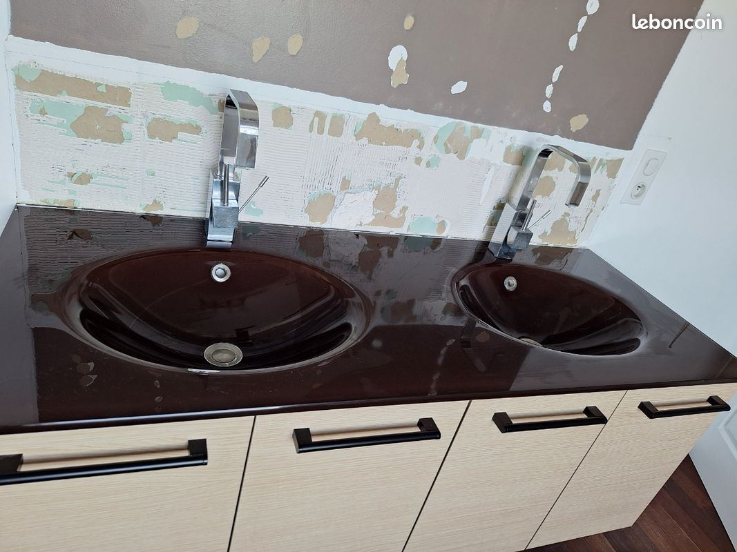 Plan double vasque en verre (image 1)