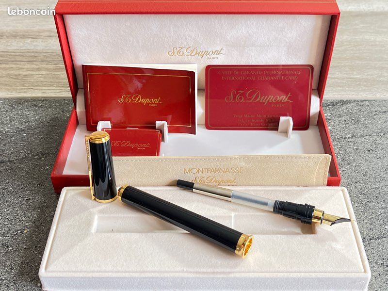 Stylo Plume Dupont Avec Plume Or - Occasion, Boîte Et Carte De Garantie Incluses
