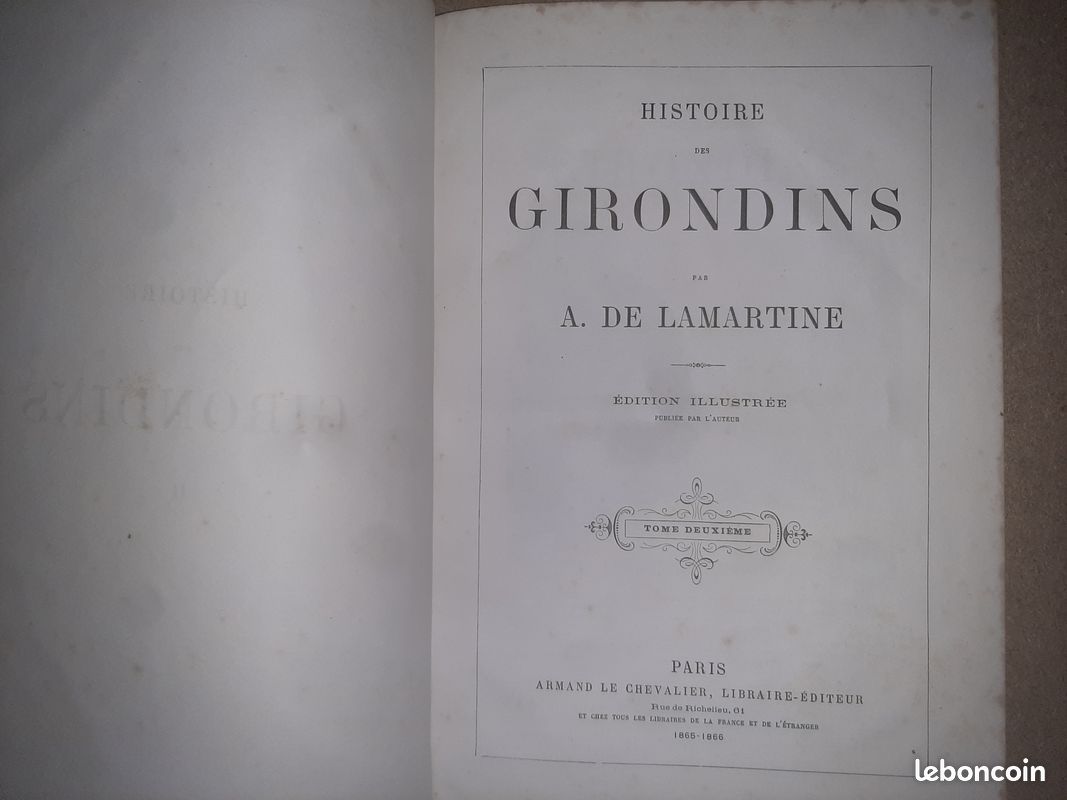 Histoire des Girondins par LAMARTINE Alphonse De: (1865) | Librairie FAUGUET