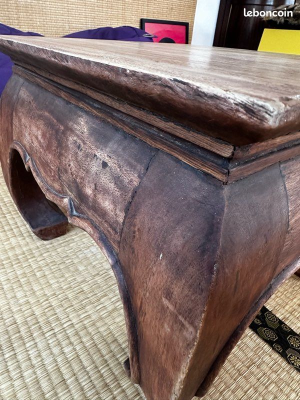 Table basse vintage style wabi-sabi – bois massif (image 6)