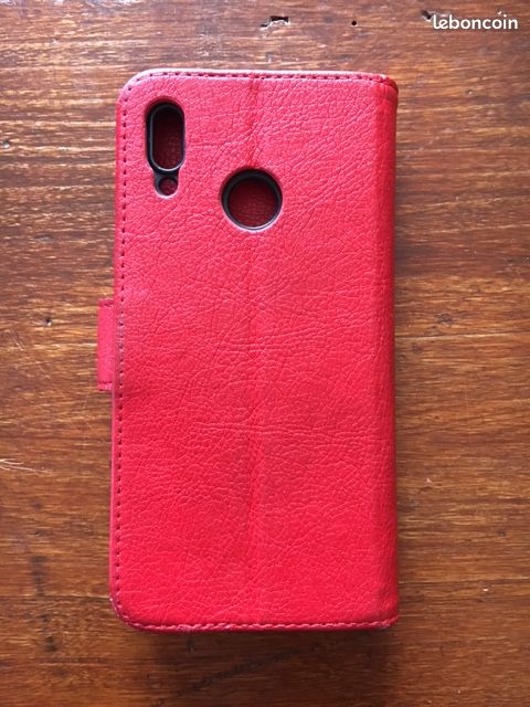 Étui Portefeuille Magnétique Pour Oscal Flat 2C - Tissu Oxford Et Cuir PU, Coque TPU, Fentes Cartes, Support, Rouge