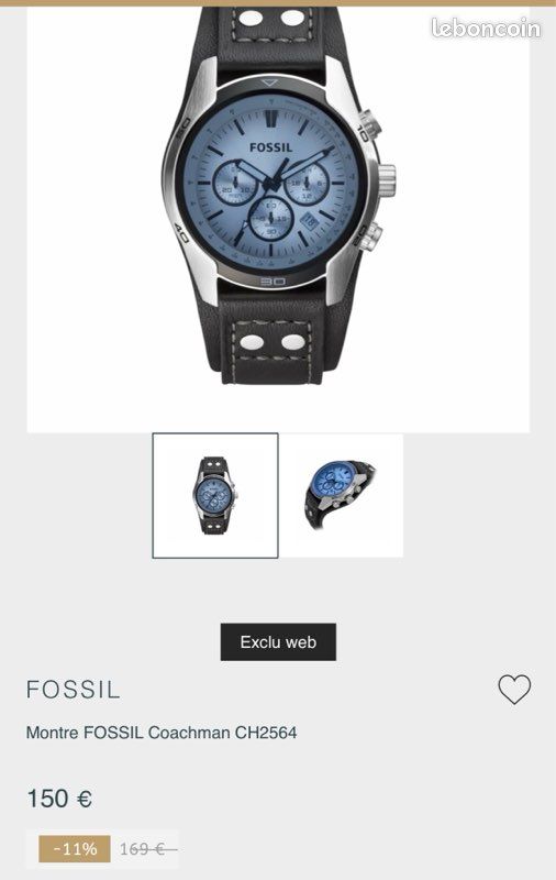 Montre Fossil Acier collection Coachman (image 4)