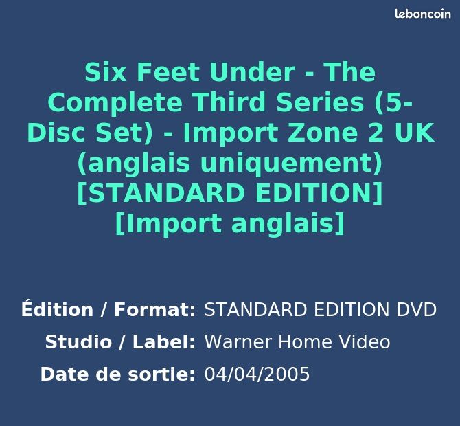 Six Feet Under - The Complete Third Series (5-Disc Set) - Import Zone 2 UK (anglais uniquement) [... (image 2)