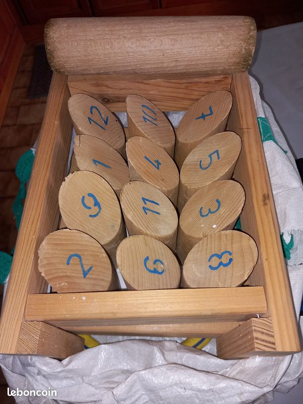 Jeu De Quilles En Bois Finlandaises - 12 Quilles Numérotées, Sac De Rangement, 5 Ans Et Plus