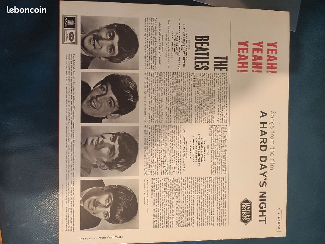 Vinyle Beatles Yeah Yeah Yeah Hard Day's Night (image 4)