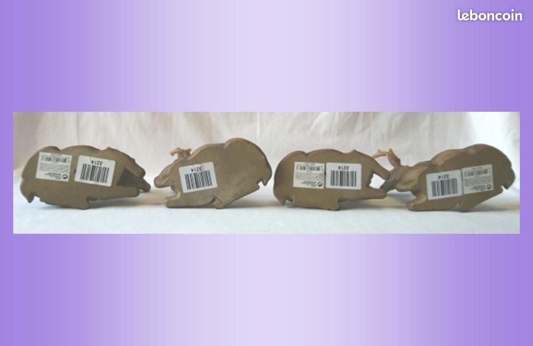 Figurines : 2 couples composés d’un cerf et d’une biche couchés (soit 4 pièces au total), en résine colorée rappelant leurs couleurs naturelles, à poser, à l’intérieur voire à l’extérieur | TBE (image 10)