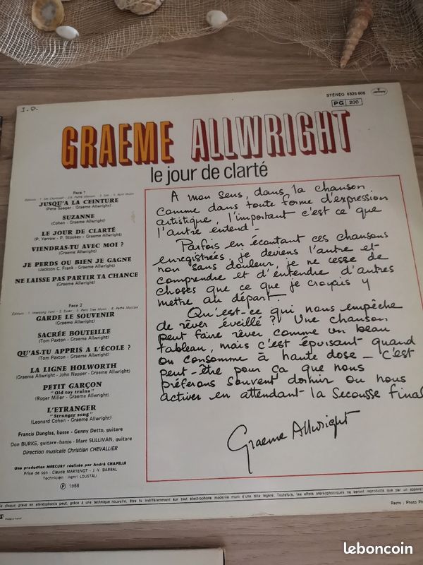 3 albums Graeme Allwright Vinyls en état impeccable (image 3)
