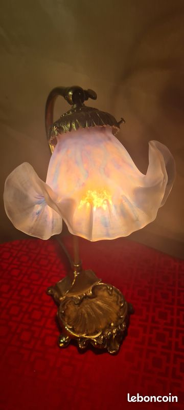 Lampe à Pied Vintage – Bronze – Forme Tulipe – H 35,5 Cm – Années 70