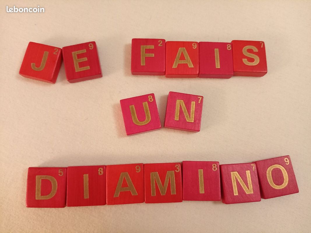 Jeu De Lettres Diamino Gay-Play Paris Vintage En Bois - Occasion Incomplet (manque 3 Pièces)