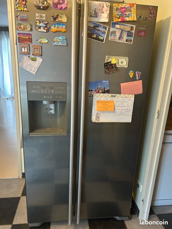 Réfrigérateur Américain Signature – 2 Portes – Congélateur Gauche/frigo Droite – Alu Brossé – A++