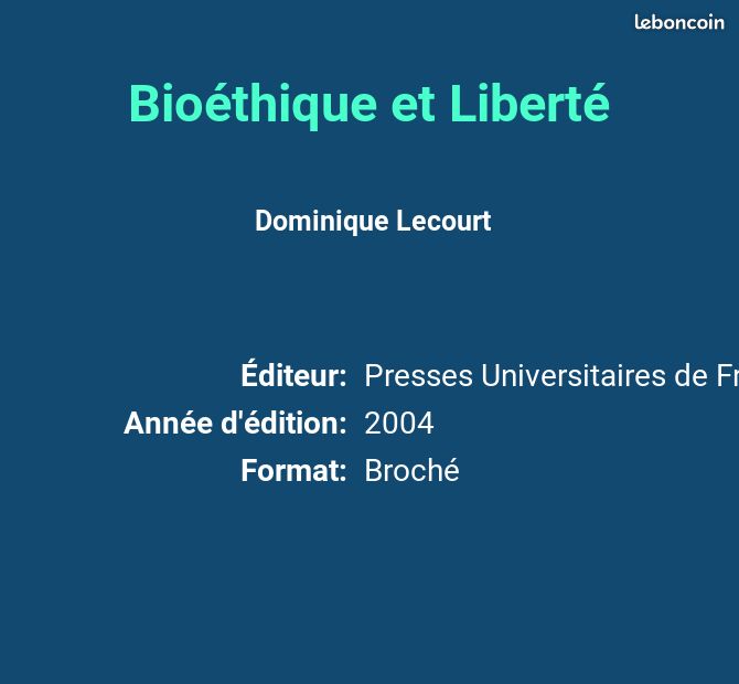Bioéthique et Liberté - Dominique Lecourt, Axel Khan et Quadrige (image 2)