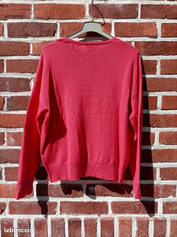 Pull En Cachemire Caroll Rose Taille 38 - Occasion Très Bon état
