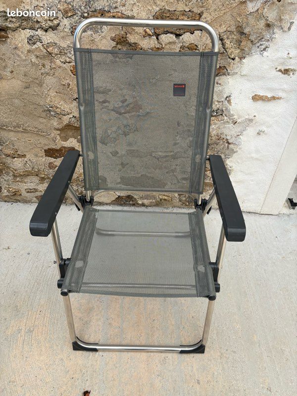 Lafuma Fauteuil Pliant Ultra-léger ALU Victoria – Tube Alu 22mm, Toile Batyline, Accoudoirs Résine, Fabriqué France
