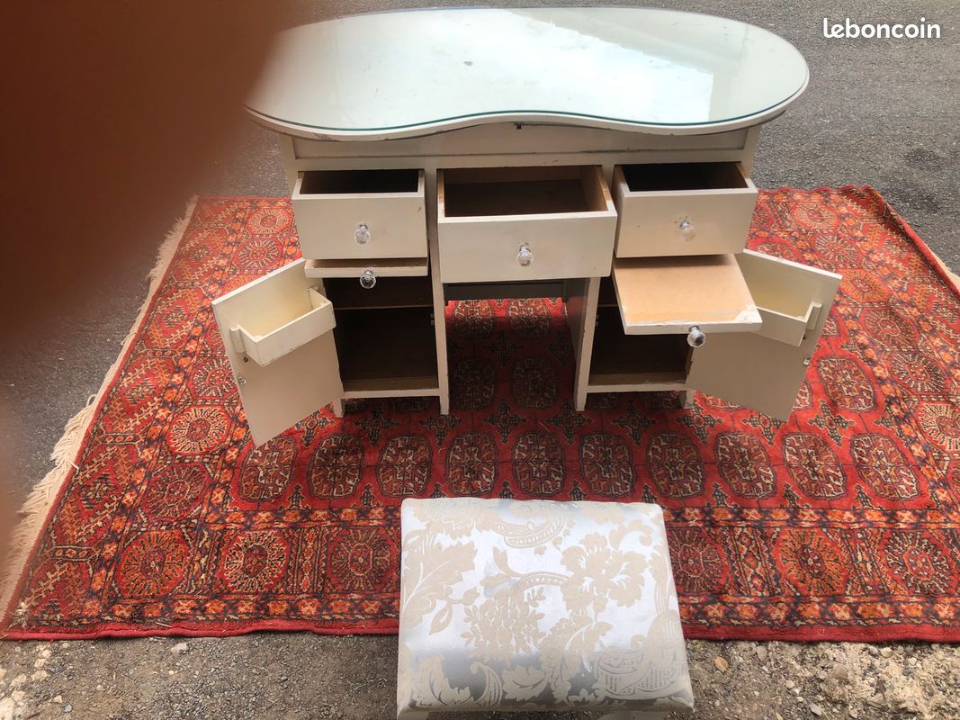 Tabouret rond, petit tabouret, tabouret de coiffeuse, Beige, tabouret