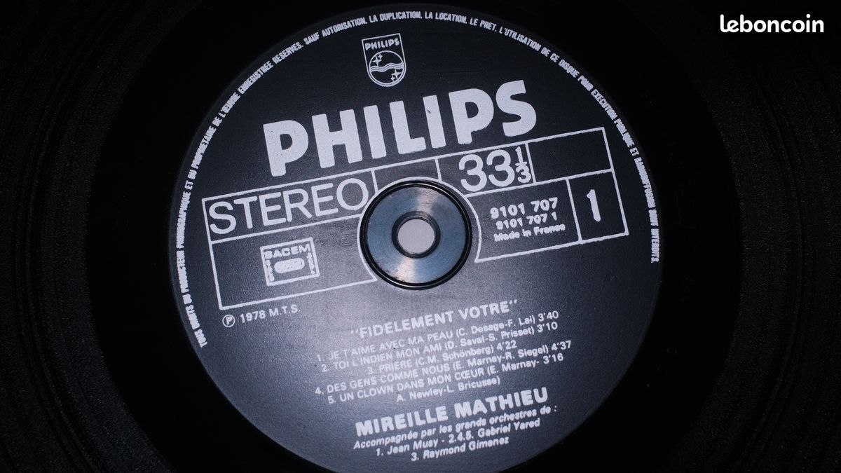 Disque vinyle 33T " Mireille Mathieu " (image 5)