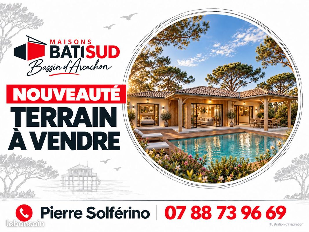 Terrain 585 m² · à Mios · 165 000 €
