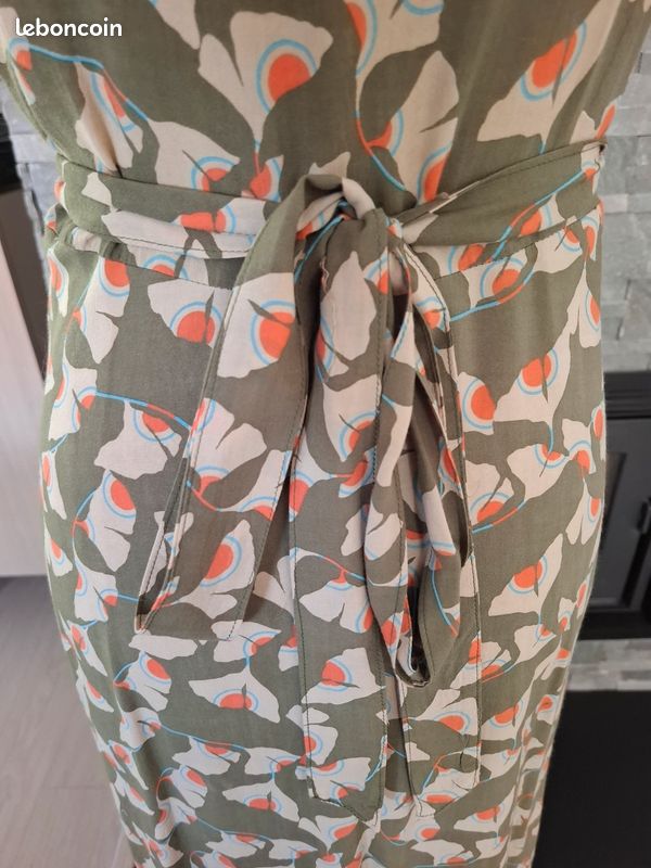 Palme Robe longue cache coeur kaki à motifs Taille S/M (image 9)
