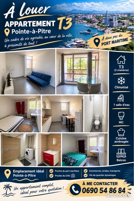Appartement 8 pièces 67 m² · à Pointe-À-Pitre · 67 m² · 700 €/mois