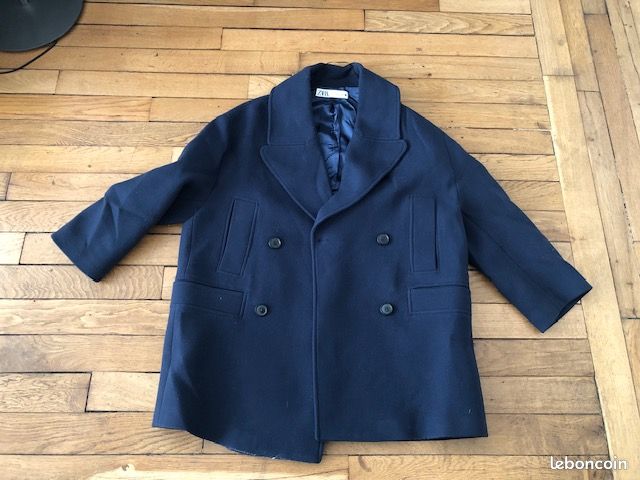 Veste Blazer Blazer Bleu Marine Femme Zara Electrónica Japonesa