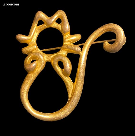 Broche Dorée Agatha Paris Années 90 - 5 Cm - Style Feuille - Occasion Spectaculaire