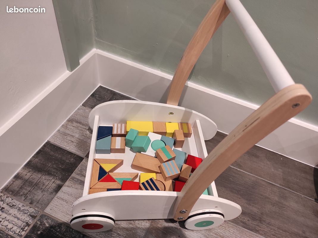 Chariot verbaudet avec cube en bois tbe (image 5)