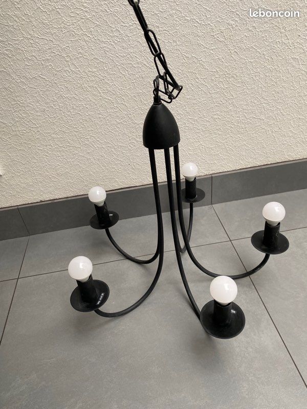 Lustre/plafonnier/suspension 5 branches noir (image 2)