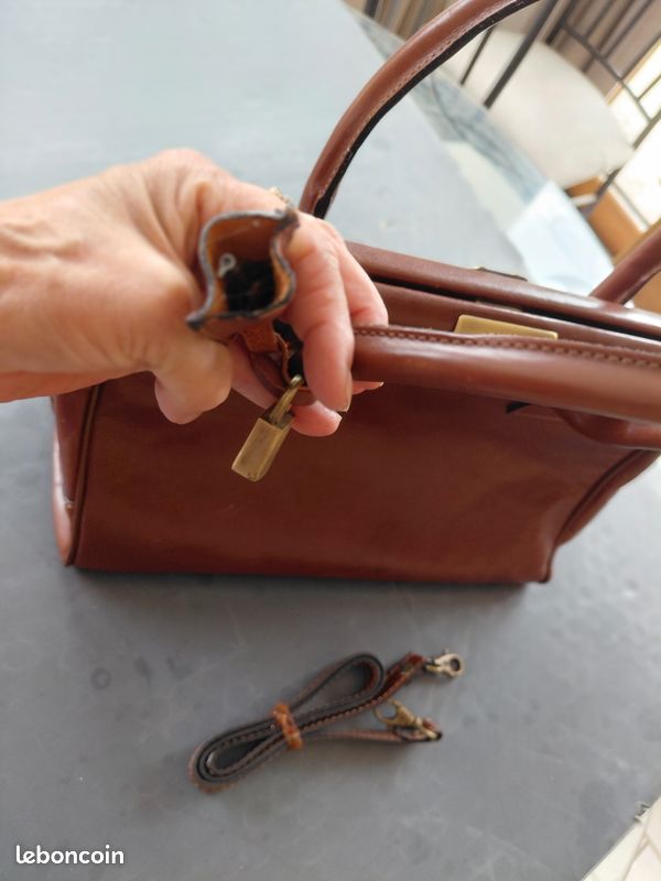 Grand sac cuir vintage (image 7)