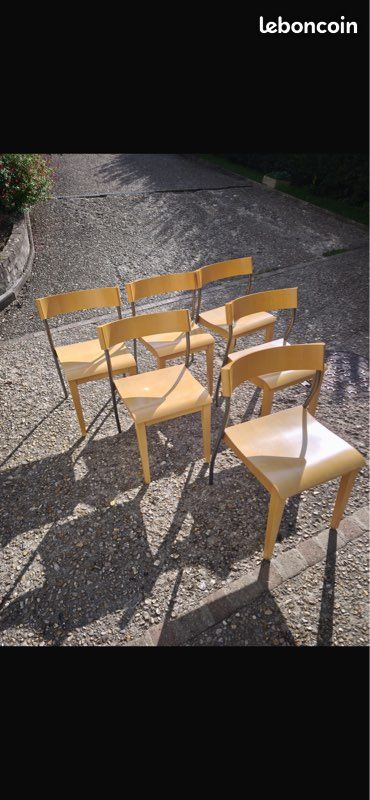 Chaises bouleau et métal