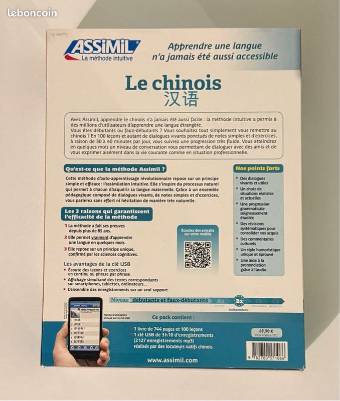 📚 Assimil – Le chinois – Faux-débutants (collection Sans Peine) – Neuf (image 2)