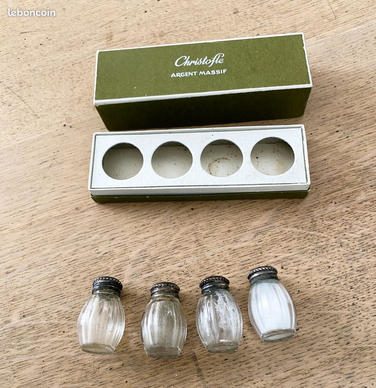 4 salerons Christofle - Verre et Argent Massif | L'Atelier Imparfait