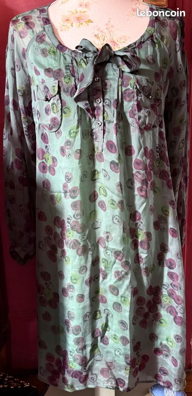 Ensemble effet soie Vert violet One Step (image 1)