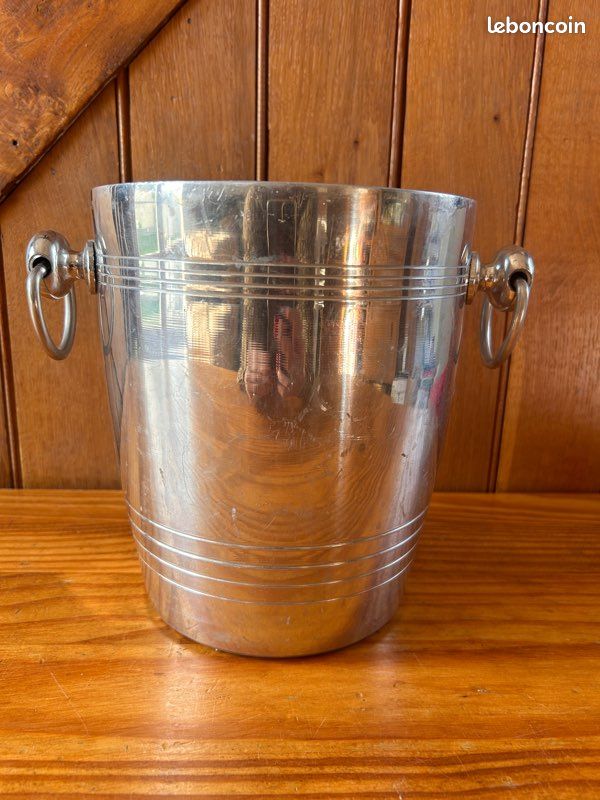 Seau à Champagne Mercier Vintage – Aluminium Argenté, état D’usage, Année 1970-80