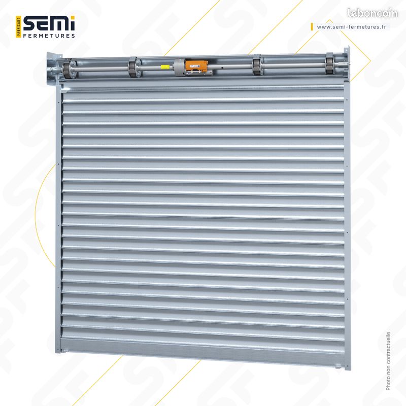 Rideau métallique électrique 3m×3m — Moteur ACM — Acier galvanisé — Direct fabricant Semi Fermetures (image 1)