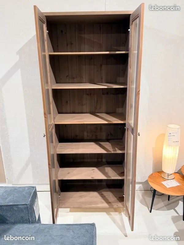 ⭐ Vitrine haute 195 cm STOCKHOLM Pin Massif - NEUF ⭐ (image 2)