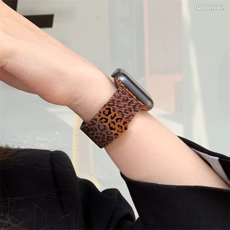 Bracelet en cuir tressé jaune fermeture magnétique 21 cm