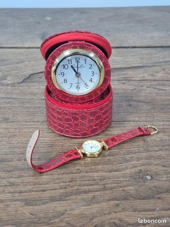 Horloge De Voyage Charles Leman - Cadran à Poser Dans Coffret Skaï - Neuf Sans Emballage - Style Rétro