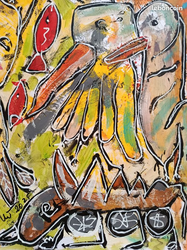 ART BRUT OUTSIDER Singulier , Oeuvre De Danhy - Tech Mixte