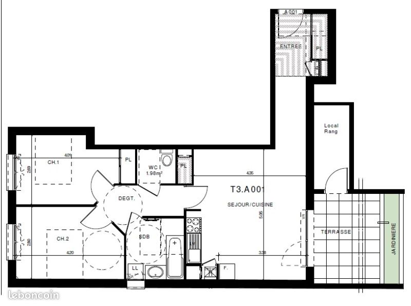 Appartement 3 pièces 63 m² · à Clermont-Ferrand · 63 m² · 780 €
