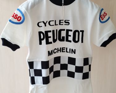 Maillot De Cyclisme Vintage Peugeot - Collection - Taille L - Blanc - Homme