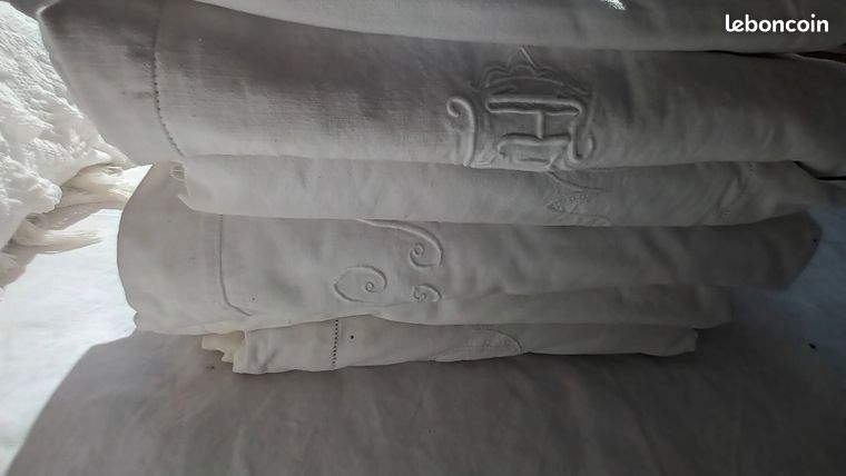 Drap Brodé Pur Coton – 180x290 – Neuf, Jamais Servi – Fabrication Française