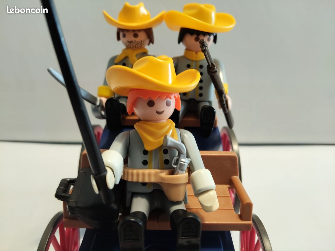 PLAYMOBIL X6 CASQUETTES Grises Confédérées Sudistes Sudistes Casquette - Foto 4