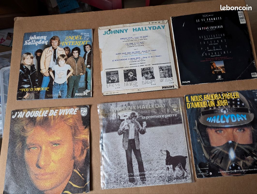 Disques 45 tours JOHNNY HALLYDAY lot 2 (image 1)