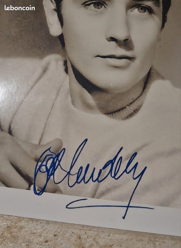 PHOTO CARTONNÉE DÉDICACE Autograph Alain Delon Acteur Actor EUR 80,00